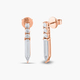 Asscher & Baguette Diamond Stud Earring