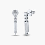 Asscher & Baguette Diamond Stud Earring