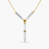Y Trio Baguette Necklace
