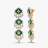 Three Tier Glass Enamel Earrings