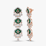 Three Tier Glass Enamel Earrings