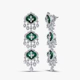 Three Tier Glass Enamel Earrings