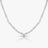 50 Pointers Heart diamond with  White Pearls necklace / Bracelet