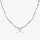 50 Pointers Heart diamond with  White Pearls necklace / Bracelet