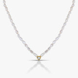 50 Pointers Heart Bezel White Necklace /  Bracelet