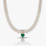 50 Pointer Pear And green heart Necklace