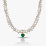 50 Pointer Pear And green heart Necklace