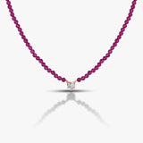 50 Pointers Heart 5 Prong Ruby Necklace / Bracelet