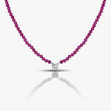 50 Pointers Heart 5 Prong Ruby Necklace / Bracelet