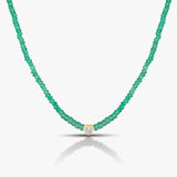 50 Pointers Heart Green Beads Necklace / Bracelet