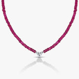 25 Pointers Heart Ruby Necklace / Bracelet