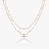1 Ct Heart Long Pearl Line Necklace