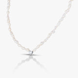 50 Pointers Heart diamond with  White Pearls necklace / Bracelet