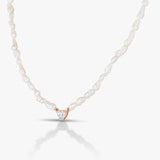 1.00 Ct Heart Diamond With White Pearl Necklace / Bracelet