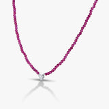 50 Pointers Heart 5 Prong Ruby Necklace / Bracelet