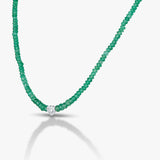 50 Pointers Heart Green Beads Necklace / Bracelet