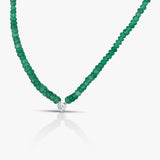 25 Pointers Green Beads Necklace / Choker