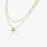 1 Ct Heart Long Pearl Line Necklace
