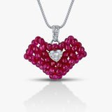 50 Pointer Heart and Ruby Heart Pendant