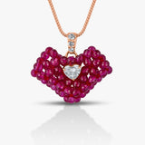 50 Pointer Heart and Ruby Heart Pendant