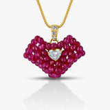 50 Pointer Heart and Ruby Heart Pendant