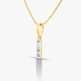 Vertical Baguette Diamond Pendant