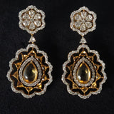 Yellow Trilliant & Diamond Earring