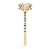 Hidden Halo Oval with Side Diamond Ring