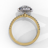 Halo 1.50 ct Round with Side Diamond  Ring
