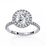 Halo 1.50 ct Round with Side Diamond  Ring