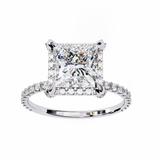 Halo 2.03 ct Princess with Side Diamond Ring
