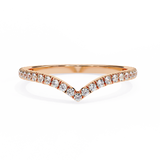 V Shaped Round Diamond Band
