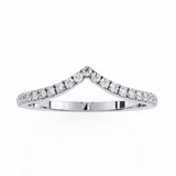 V Shaped Round Diamond Band