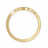 V Shaped Round Diamond Band
