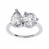 Pear & Round Toi Et Moi Ring