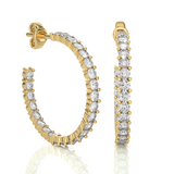 In and Out Round Diamond Hoops