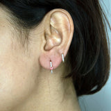 Pink Diamond Huggie Earrings