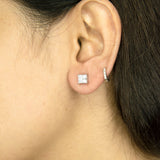 2.05 TCW Princess Cut  Diamond Studs
