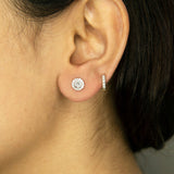 Round Diamond Halo Studs