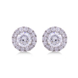 Round Diamond Halo Studs
