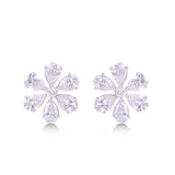 Elegant Flower Pear Diamond Studs 2.0