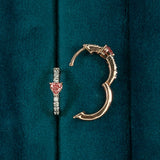 Pink Diamond Huggie Earrings