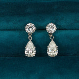 Round and Pear Drop Earrings