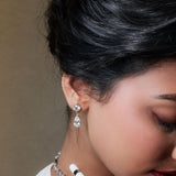 Round and Pear Drop Earrings