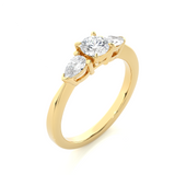 Trellis Round and Pear Diamond Ring