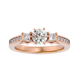 Round and Princess Diamond Ring