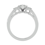 Round and Princess Diamond Ring
