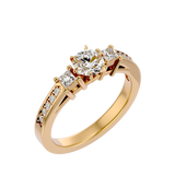 Round and Princess Diamond Ring
