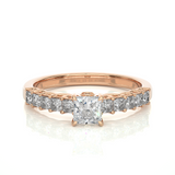 Twist Shank Princess Cut Diamond Ring