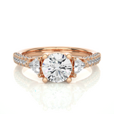 Round and Trillion Diamond Ring